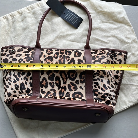 NWT J.Crew Collection Leather and calf hair tote. - Picture 12 of 14